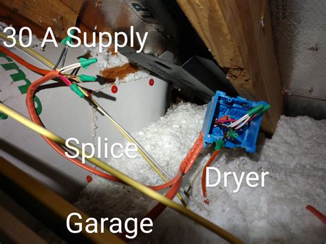 dryer junction box|splice dryer circuit.